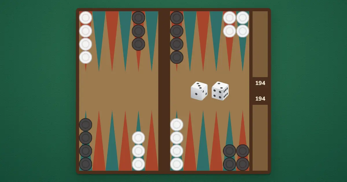 Tablero de Backgammon (Nackgammon)